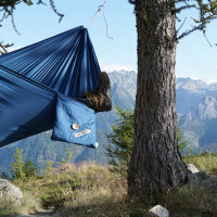 Reisehängematte Camino M delfino blau mit Seilpaar Fio